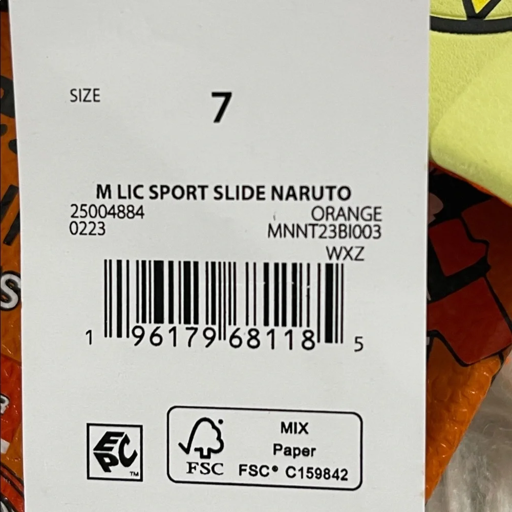 Naruto Men's Slide Sandals Ramen Noodle Soup Size 7 NEW - Picture 6 of 9